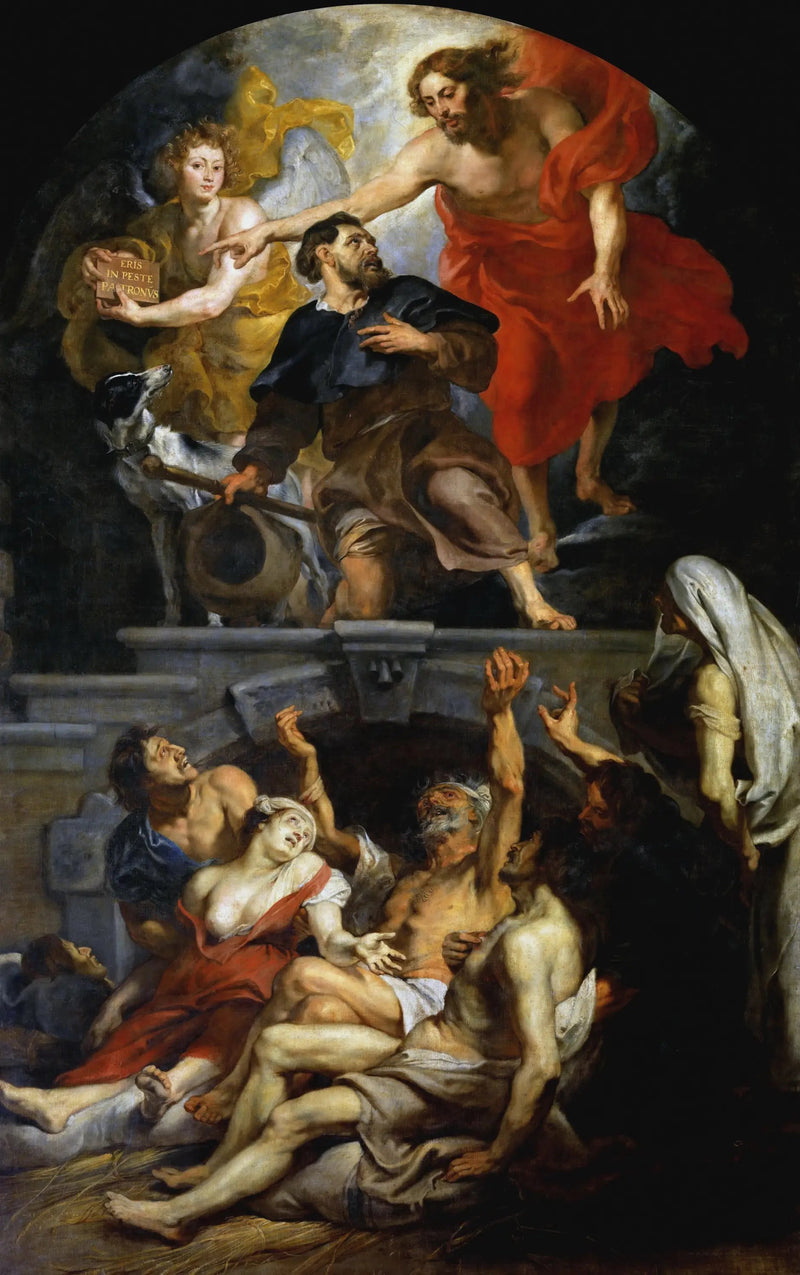 Kristus utser helige Rochus till pestsmittades skyddshelgon - Peter Paul Rubens