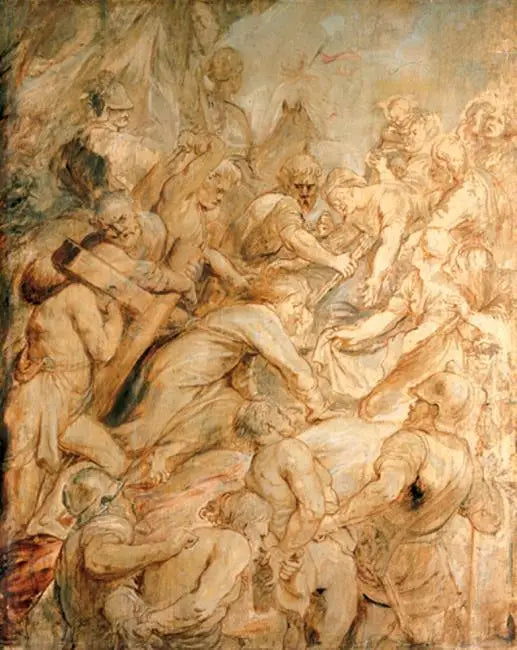 Kristus med korset, 1634-1637 - Peter Paul Rubens