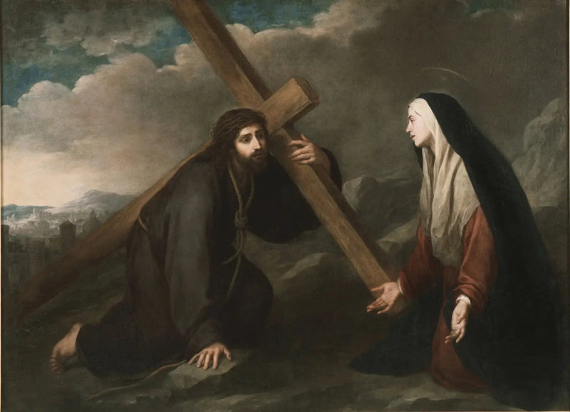 Kristus med korset - Bartolomé Esteban Murillo