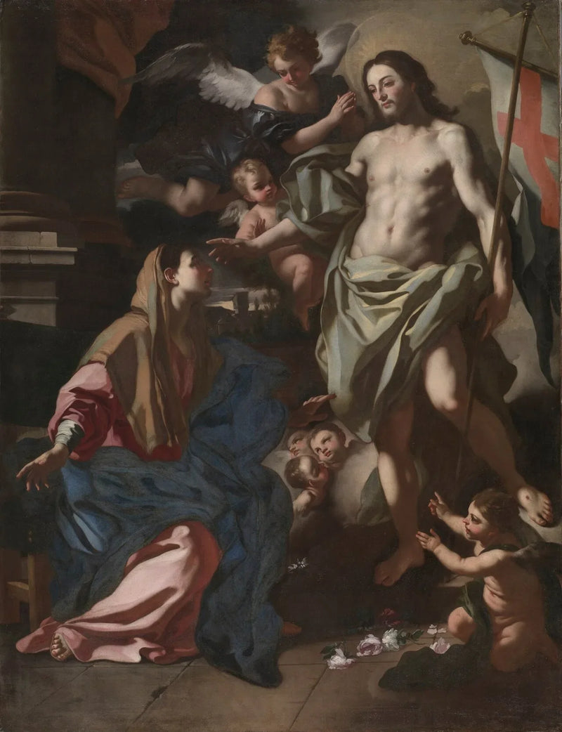 Den uppståndne Kristus som visar sig för Jungfru Maria - Francesco Solimena
