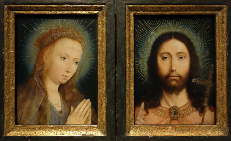 Kristus Salvator Mundi och Maria i bön - Quentin Metsys