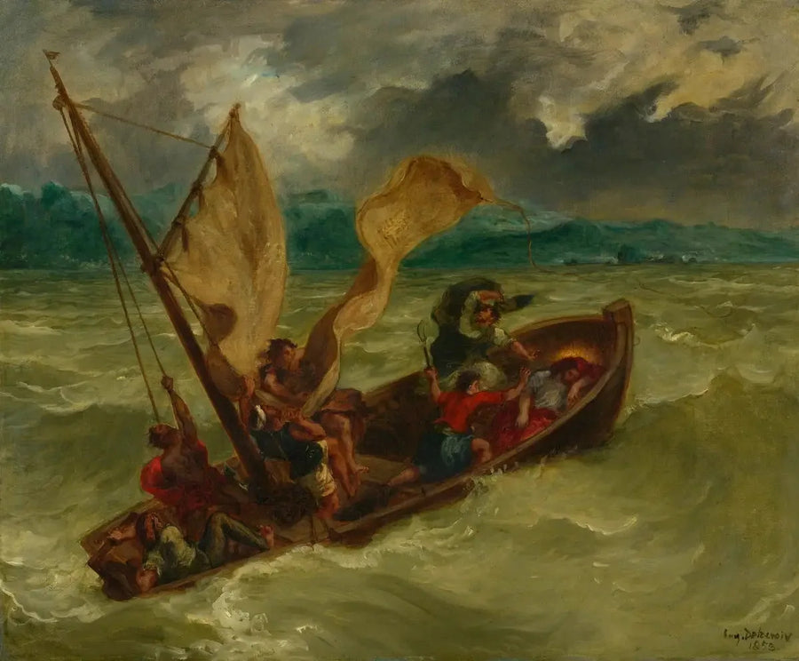Kristus på Genesarets sjö - Eugène Delacroix