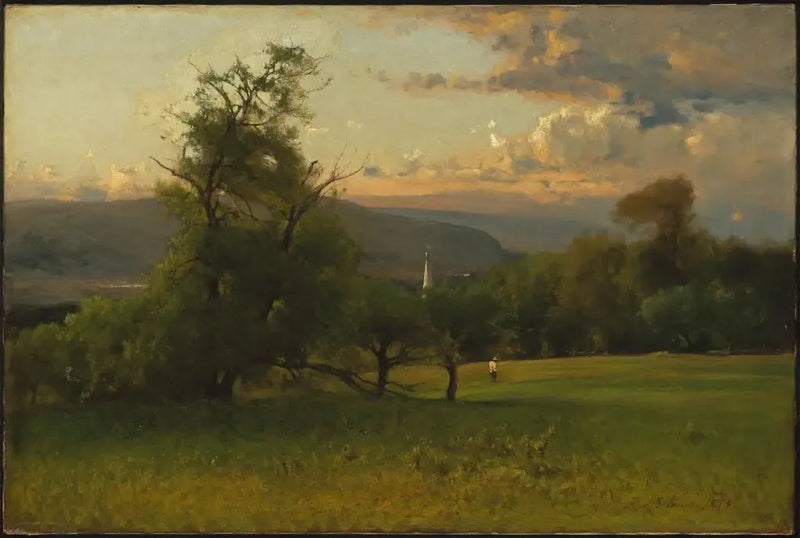 Klocktornet på kyrkan - George Inness