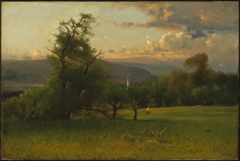Klocktornet på kyrkan - George Inness