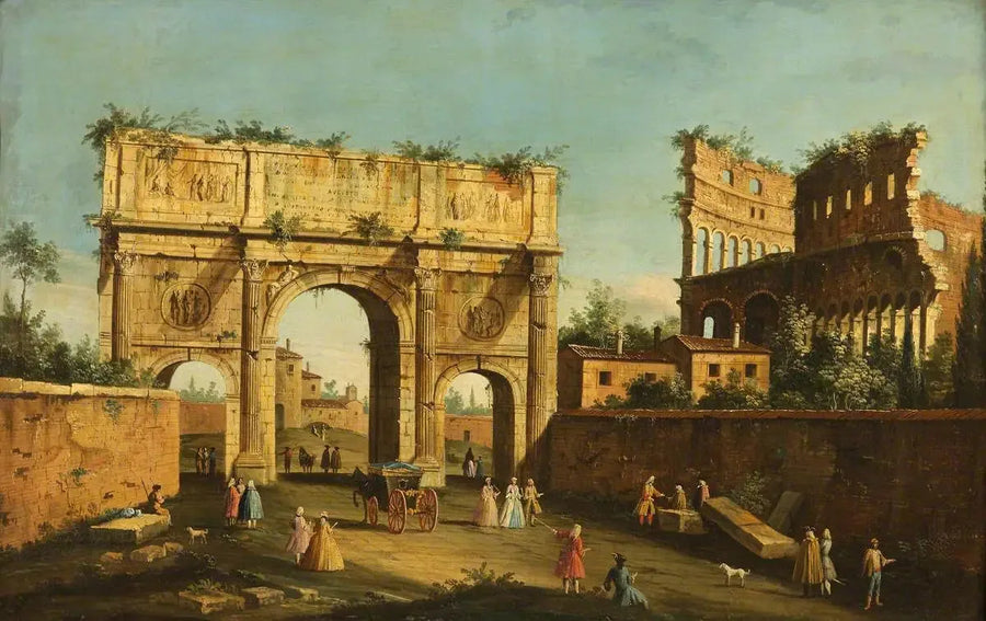 Colosseum och Konstantins portal, Rom - Canaletto