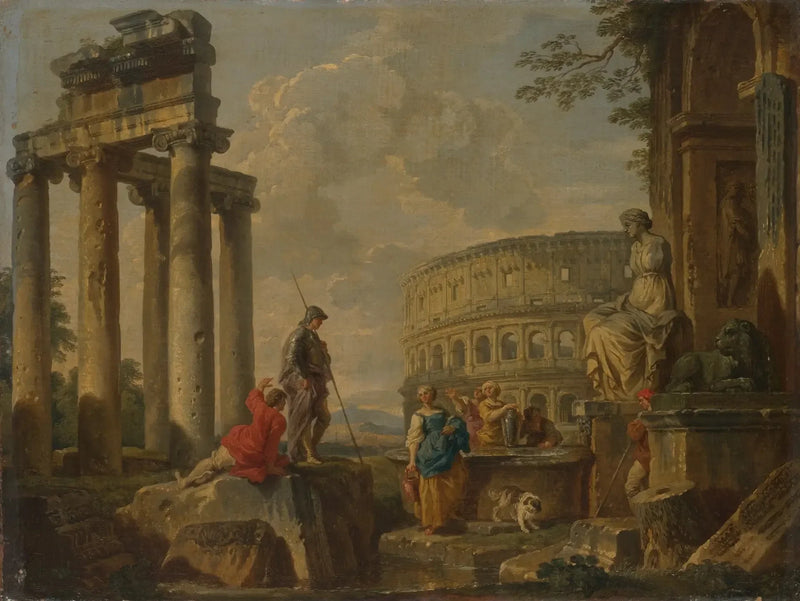Colosseum bland romerska ruiner - Giovanni Paolo Panini