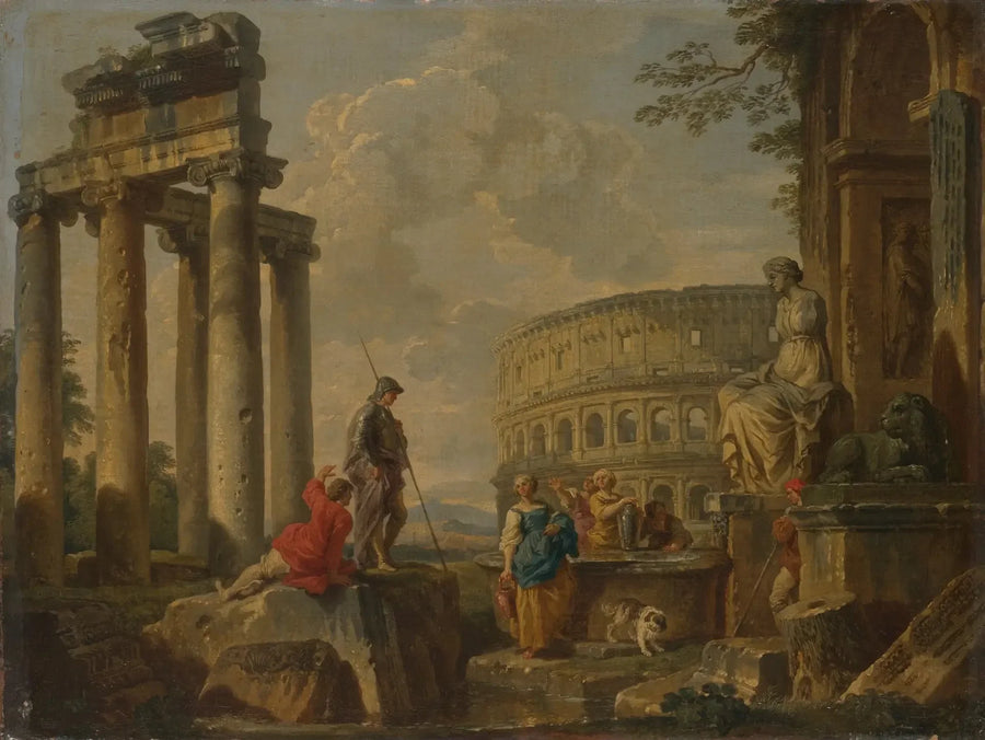 Colosseum bland romerska ruiner - Giovanni Paolo Panini