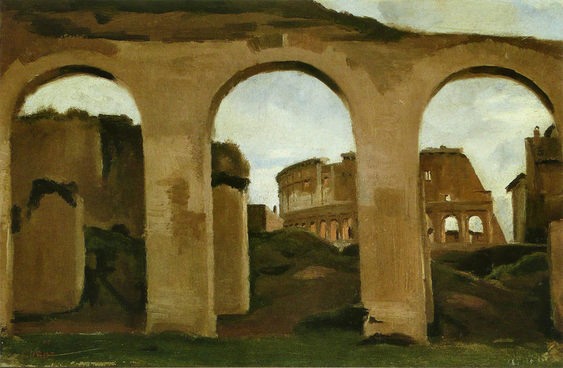 Colosseum, sett genom bågarna i Konstantins basilika - Jean-Baptiste Camille Corot