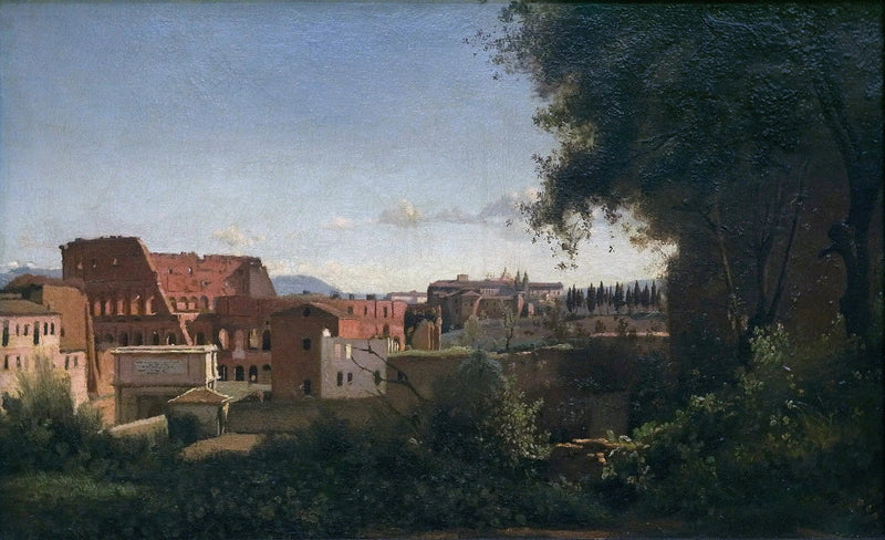 Colosseum sett från Farnés trädgårdar - Jean-Baptiste Camille Corot
