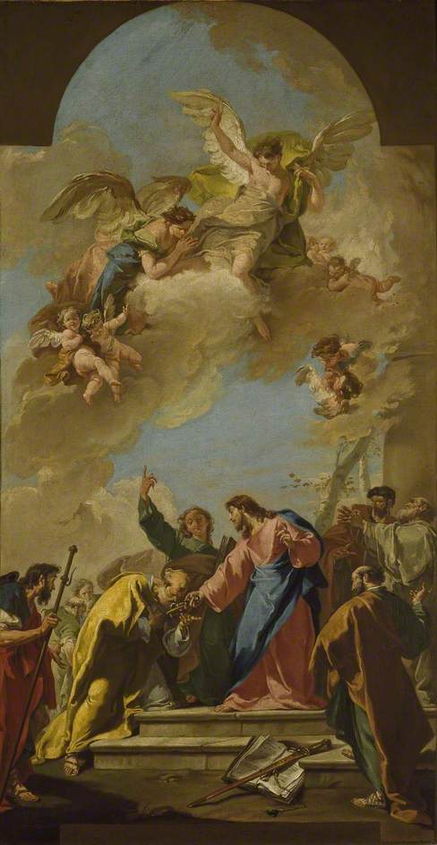 Kristi befallning till aposteln Petrus - Giovanni Battista Pittoni