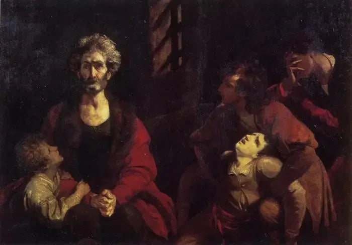 Greve Ugolin och hans barn i fängelsehålan - Joshua Reynolds