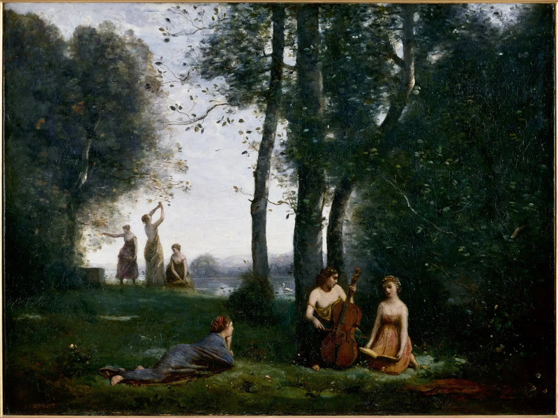 Den lantliga konserten - Jean-Baptiste Camille Corot