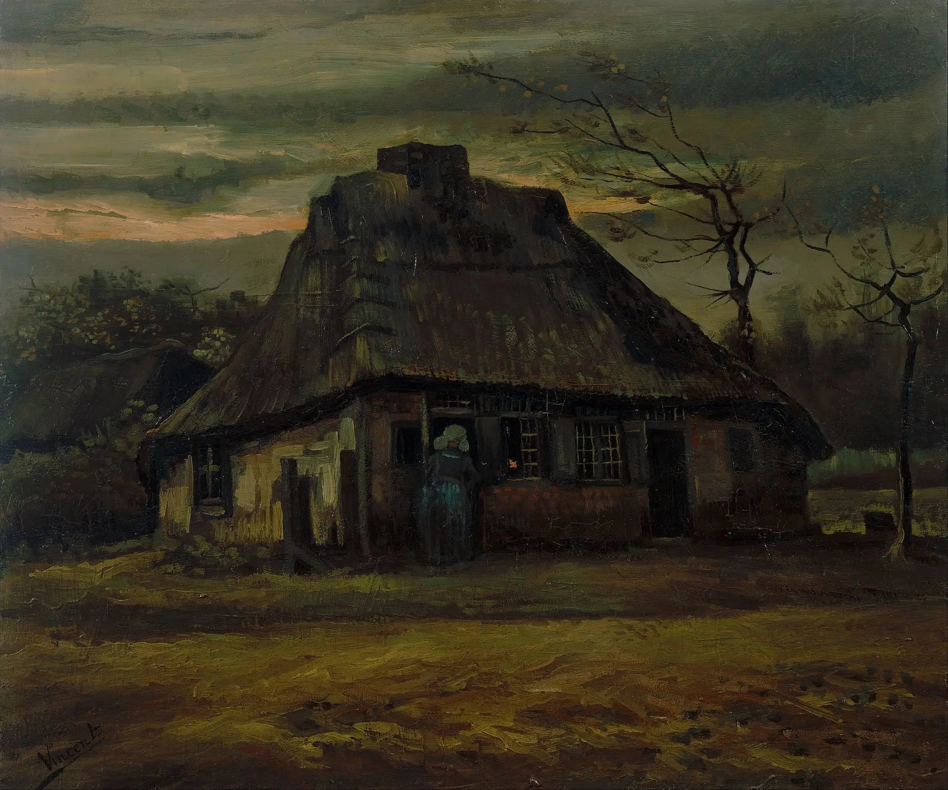 Reproduction du tableau « Le Cottage - Vincent van Gogh » par Alpha Reproduction en peinture à l’huile