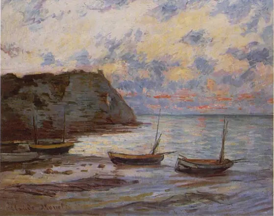 Solnedgången i Etretat - Claude Monet