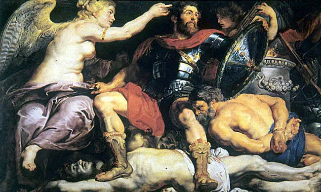 Den vältalige kröningen av den dygdige hjälten - Peter Paul Rubens