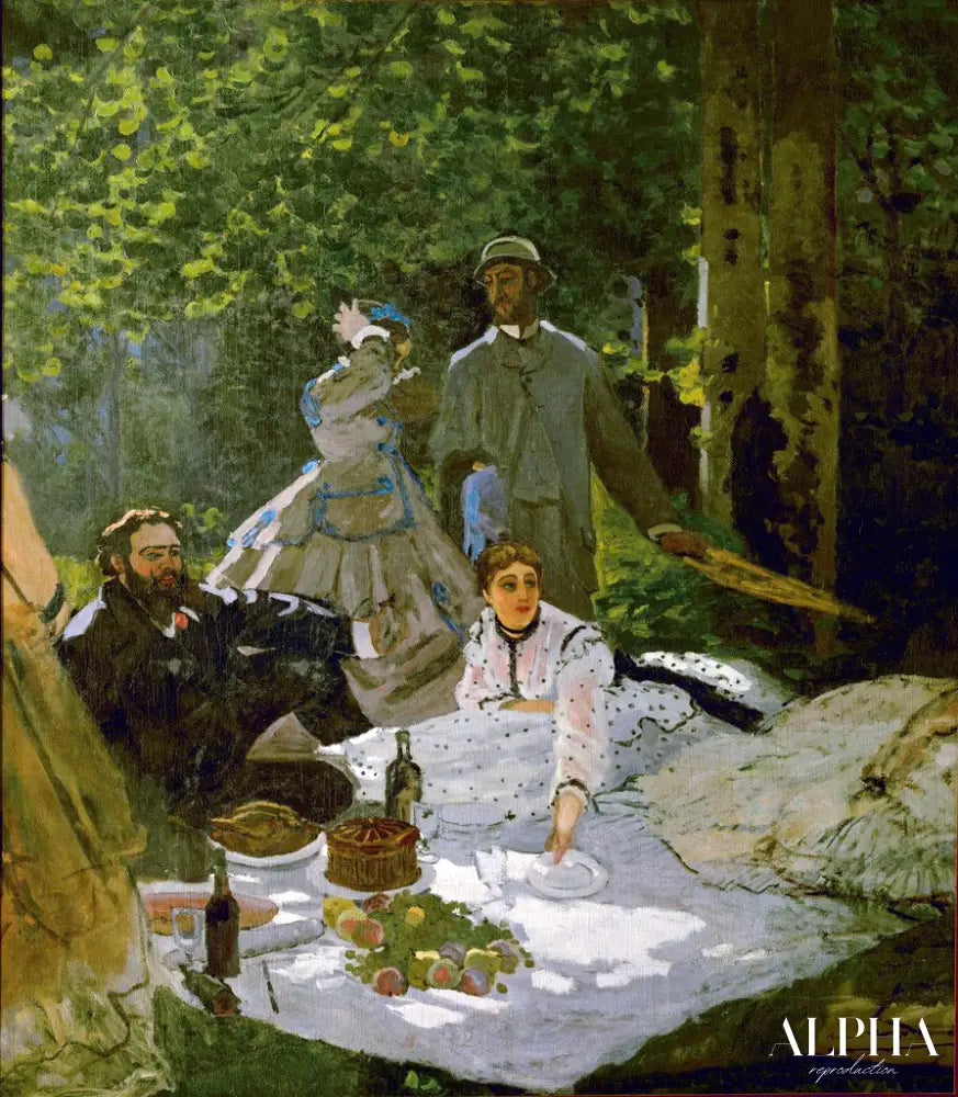 Le Déjeuner sur l'herbe (partie droite) - Claude Monet - Reproductions de tableaux et peintures haut de gamme