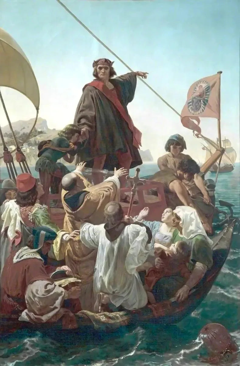Avresan från Colomb från Palos, i Spanien, 1492 - Emanuel Leutze