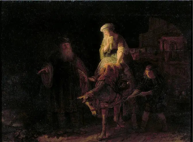 Sunamitiska kvinnans avfärd - Rembrandt