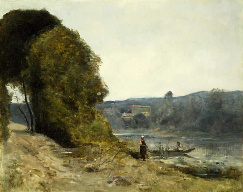 Båtmannens avfärd - Jean-Baptiste Camille Corot