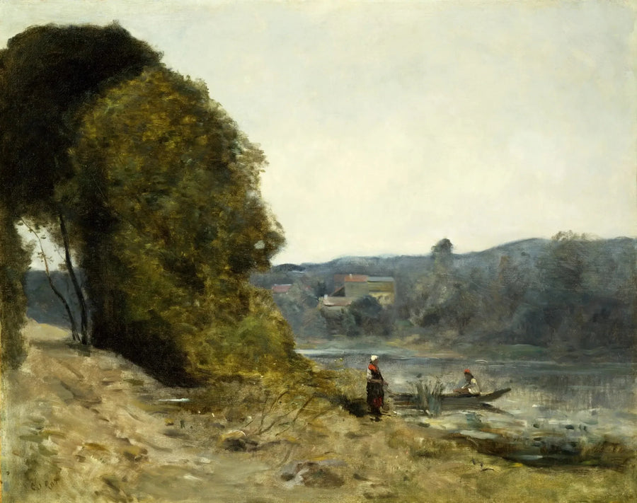 Båtmannens avfärd - Jean-Baptiste Camille Corot