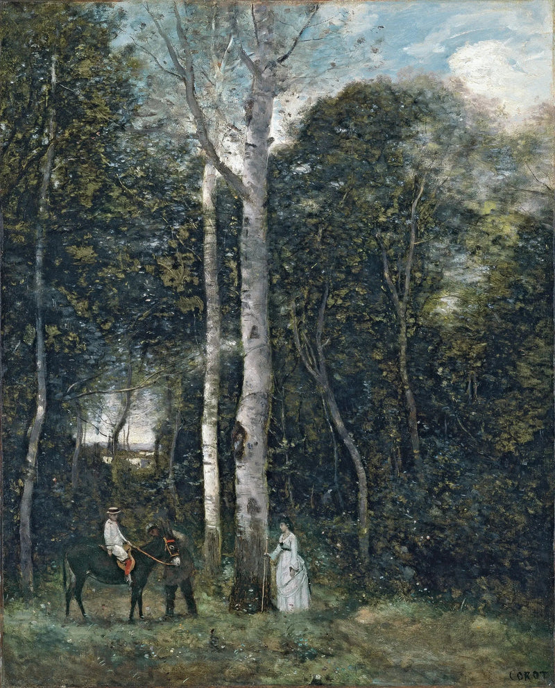 Avfärden till lejonpromenaden, i Port-Marly - Jean-Baptiste Camille Corot