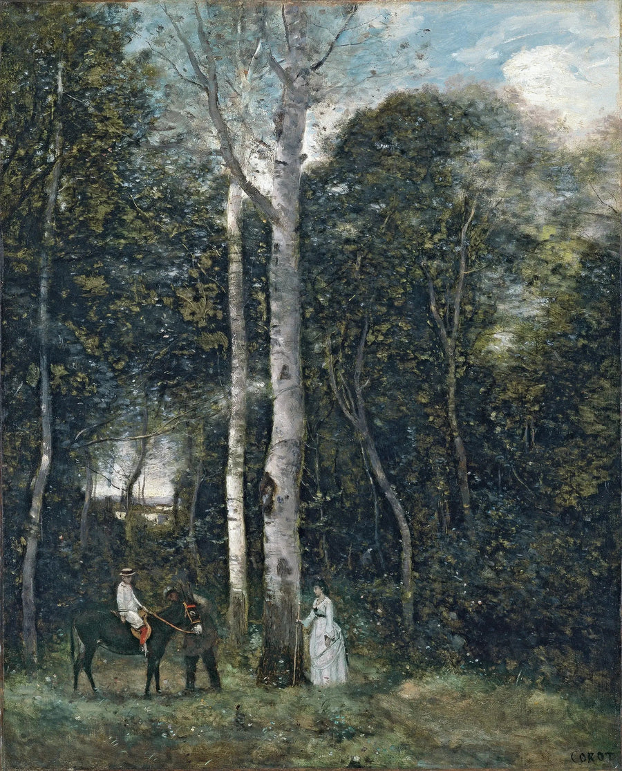 Avfärden till lejonpromenaden, i Port-Marly - Jean-Baptiste Camille Corot