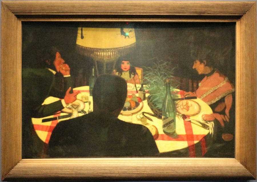 Middagen, lampeffekt - Félix Vallotton