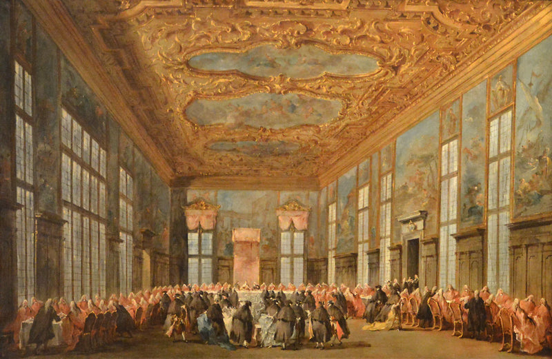 Venetiansk doge bjuder ambassadörer på lunch - Francesco Guardi