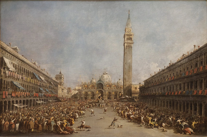 Venetiansk Doge som bärs av gondoljärerna, efter sitt val på Markusplatsen - Francesco Guardi
