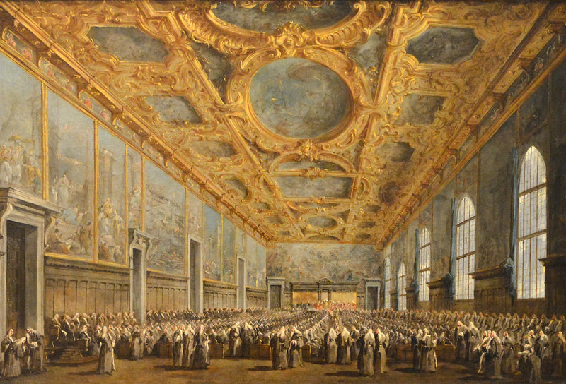 Venetianska dogen tackar Stora rådet - Francesco Guardi