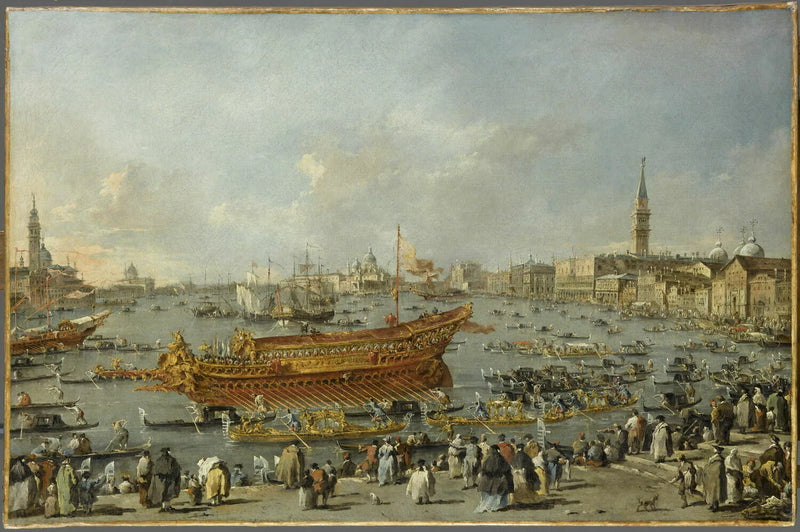 Doge av Venedig på Bucentaure nära Riva di Sant'Elena - Francesco Guardi