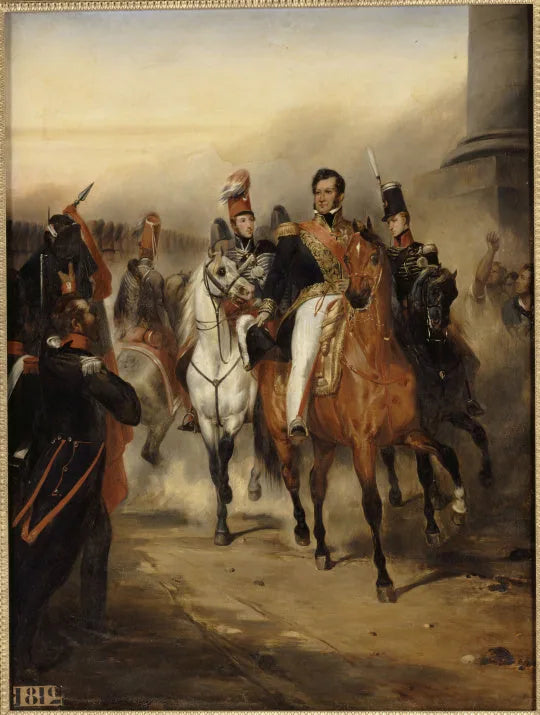 Hertigen av Orléans tar emot vid Trons barriär den 1:a husarregementet under kommando av hertigen av Chartres, 4 augusti 1830 - Ary Scheffer