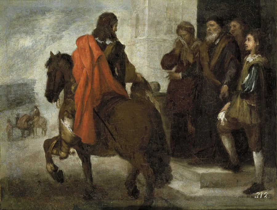 Den bortkomne sonen som tar avsked från sitt hem - Bartolomé Esteban Murillo