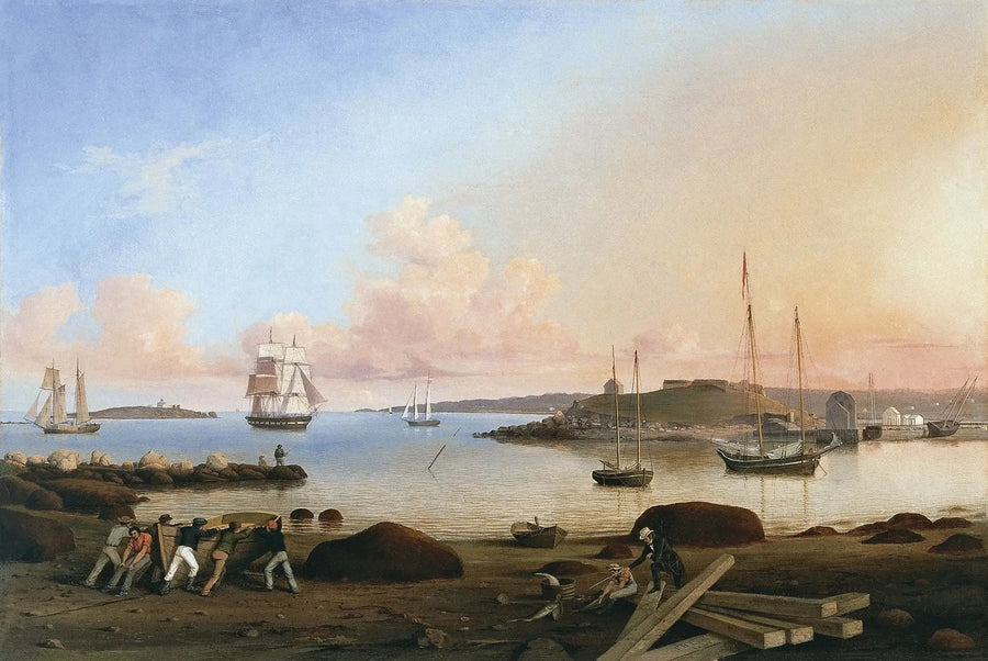 Fortet och ön Ten Pound, Gloucester, Massachusetts - Fitz Henry Lane