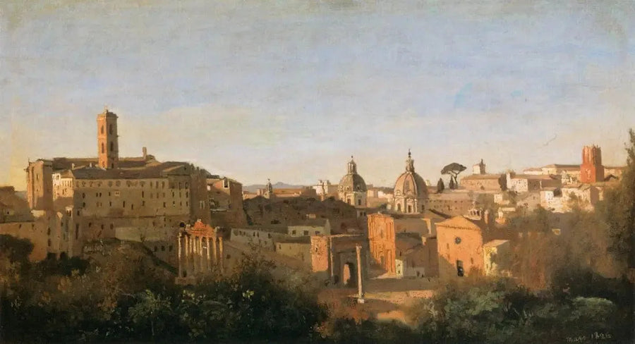 Forum sett från Farnésers trädgårdar - Jean-Baptiste Camille Corot