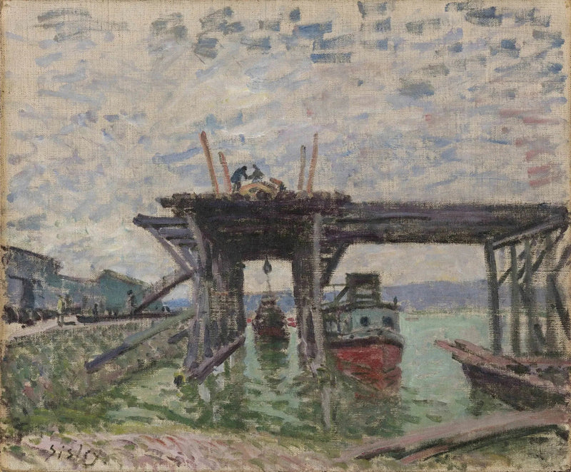 Båtarna i garaget - Alfred Sisley
