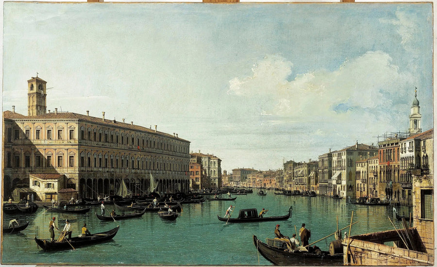 Den stora kanalen vid Rialtobron - Canaletto