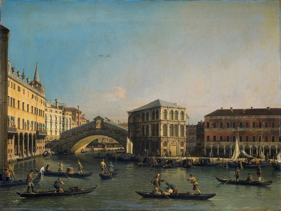 Grand Canal med Rialto-bron och Fondaco dei Tedeschi - Canaletto