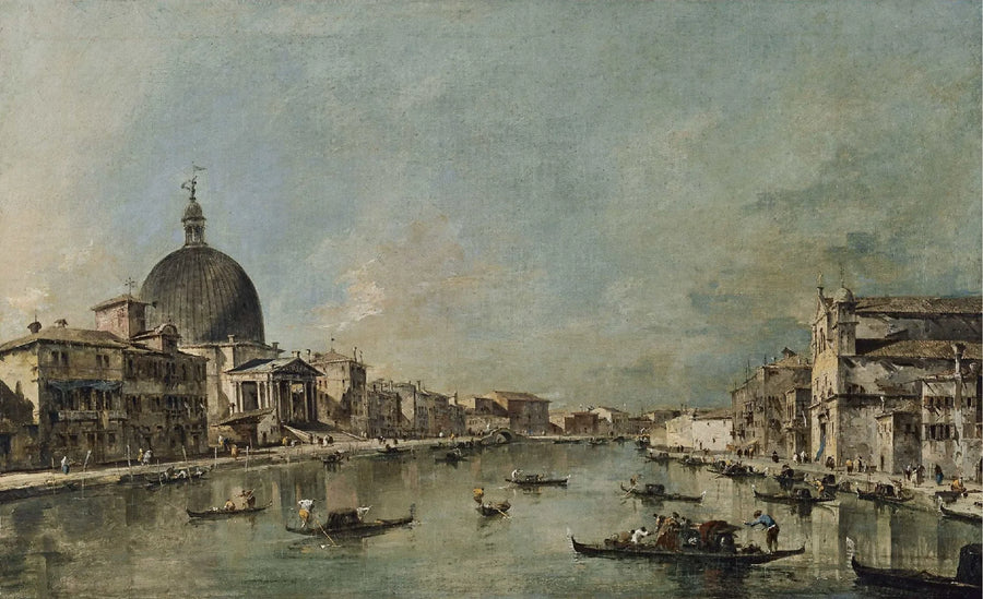 Grand Canal med San Simeone Piccolo och Santa Lucia - Francesco Guardi