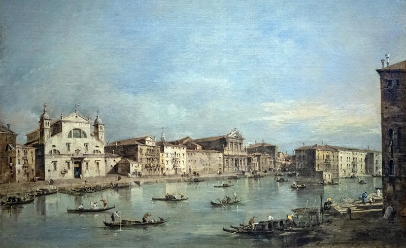 Stora kanalen med Santa Lucia och Santa Maria di Nazareth - Francesco Guardi