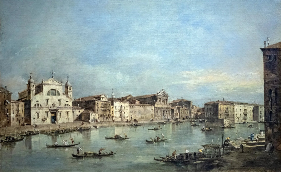 Stora kanalen med Santa Lucia och Santa Maria di Nazareth - Francesco Guardi
