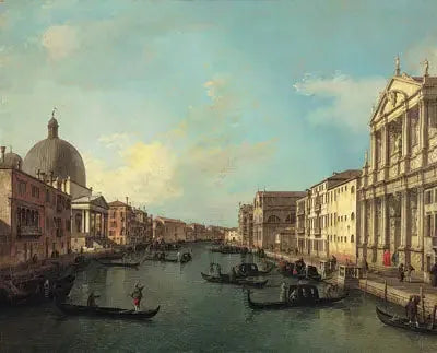 Santa Maria di Nazareth stora kanal mot Santa Croce - Canaletto