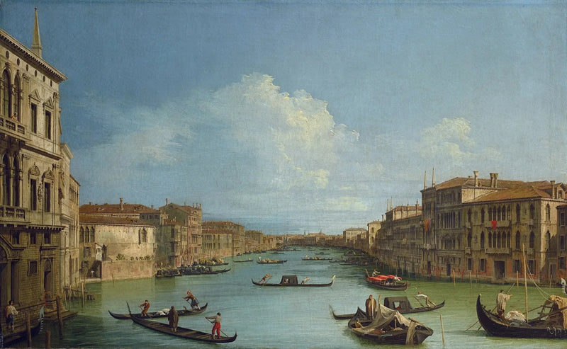 Canale Grande, från Ca' Foscari mot Rialtobron - Canaletto