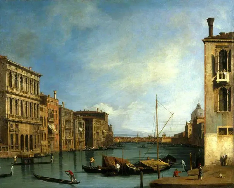 Grandkanalen från Campo San Vio, Venedig - Canaletto