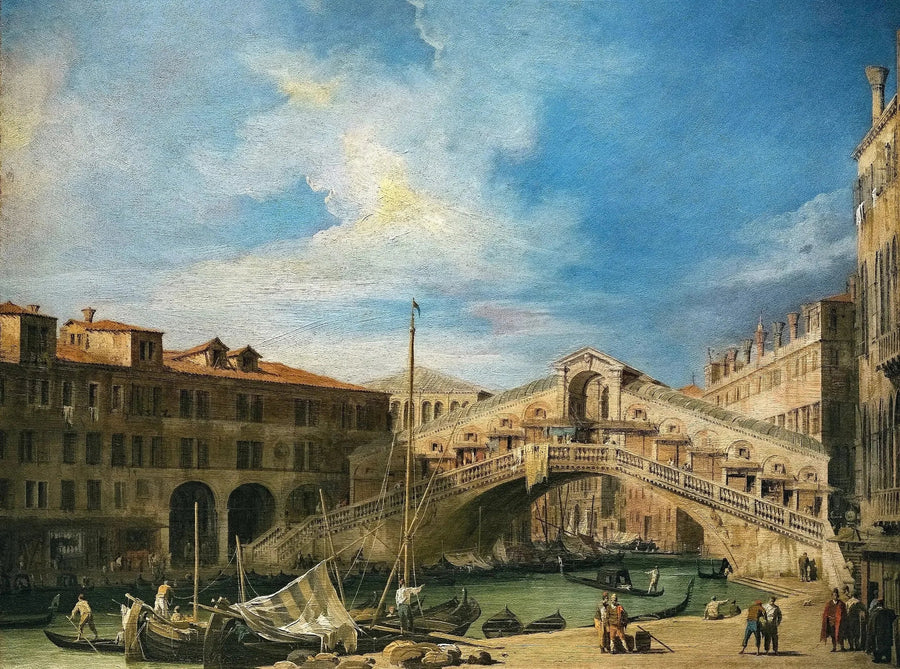Grand Canal: Rialto-bron från söder - Canaletto
