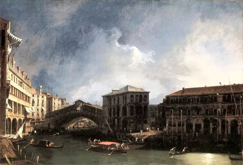 Canal Grande nära Rialtobron - Canaletto