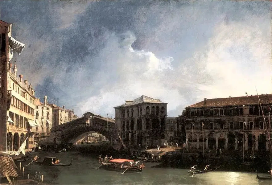 Canal Grande nära Rialtobron - Canaletto