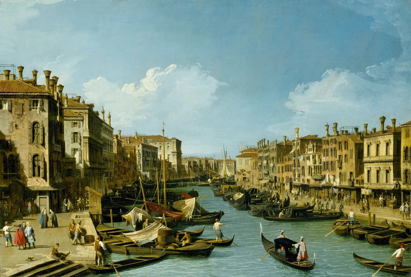 Canale Grande nära Rialto, Venedig - Canaletto