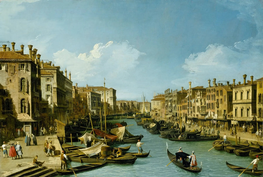 Canale Grande nära Rialto, Venedig - Canaletto