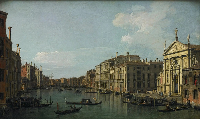 Grandkanalen, Venedig, vy mot sydost från San Stae till Fabbriche Nuove di Rialto - Canaletto
